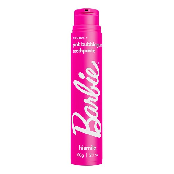 Fluorid+ - Tandkräm Barbie Rosa Bubbelgum, HISMILE