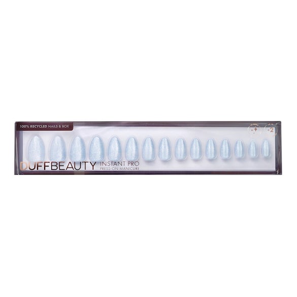 Glacier Blue, Medium Almond - Press-on naglar, DUFFBEAUTY