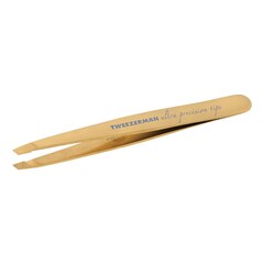 Ultra Precision Slant Tweezer - snedställd pincett, guld, Tweezerman