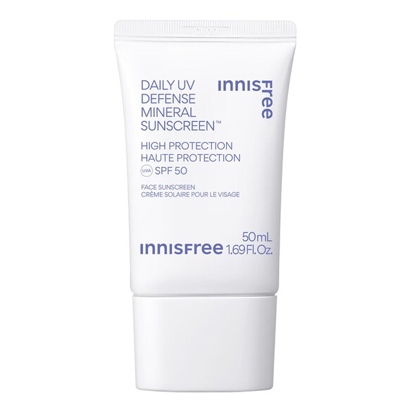 Daily UV Defense Mineral Sunscreen SPF 50 - UVA and UVB Protection, INNISFREE