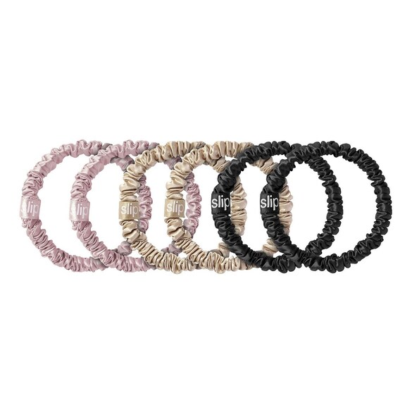 Silk Skinny Scrunchies - 6-pack, SLIP