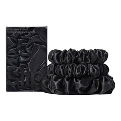 Back to Basics - Black Pure Silk Scrunchie Set, SLIP
