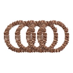 Pure Silk Skinny Scrunchies Light Brown - Hair Accessories, SLIP