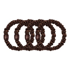 Pure Silk Skinny Scrunchies Dark Brown - Hair Accessories, SLIP