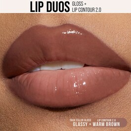 Lip Duo - 90s Brown - Gloss och läppenna