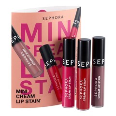 Mini Cream Lip Stain - Set med 3 sammetslena, kladdfria läppstift i miniformat, SEPHORA COLLECTION