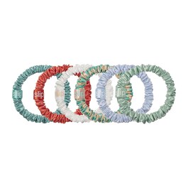 6 Pure Silk Skinny Scrunchies - Tunna hårsnoddar av rent skinny-siden