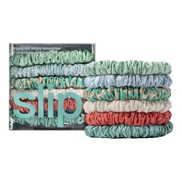6 Pure Silk Skinny Scrunchies - Tunna hårsnoddar av rent skinny-siden
