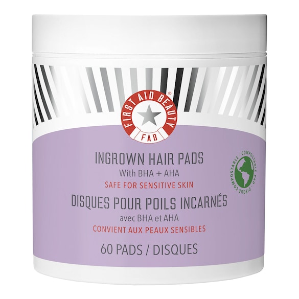 Ingrown Hair Pads - Komposterbara pads för inåtväxande hårstrån x 60, FIRST AID BEAUTY