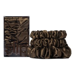 Back to Basics - Dark Brown Pure Silk Scrunchie Set, SLIP