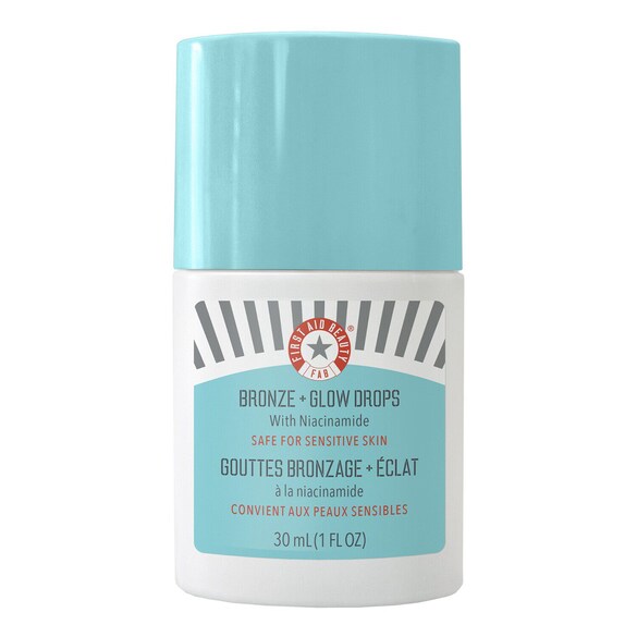 Bronze + Glow Drop - Droppar för solbränna + Lyster från niacinamid, FIRST AID BEAUTY