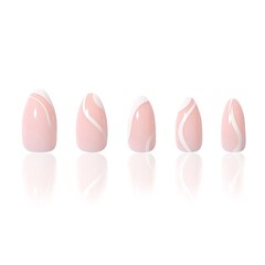 Milky Swirl - Reusable Press-On Manicure, DUFFBEAUTY