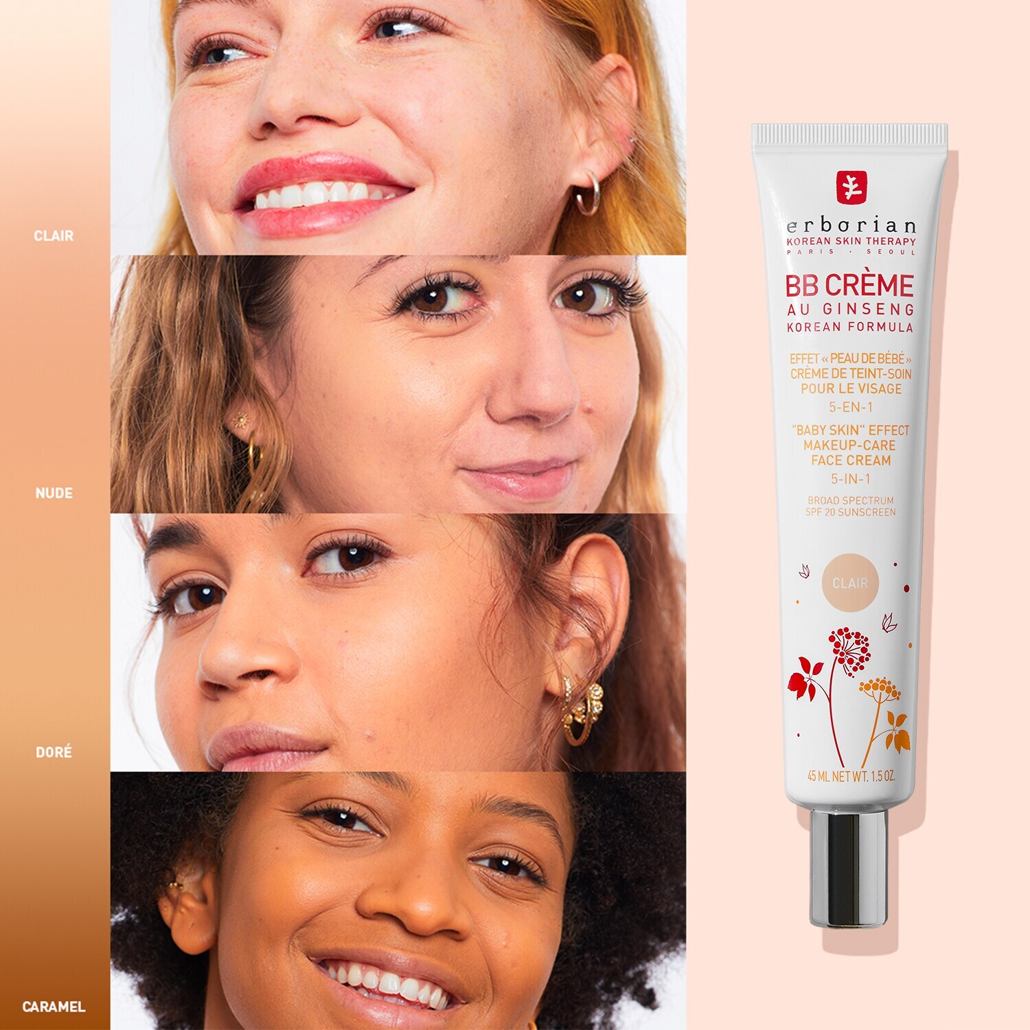 Ginseng BB Cream - 5-i-1 SPF20 ERBORIAN ≡ SEPHORA